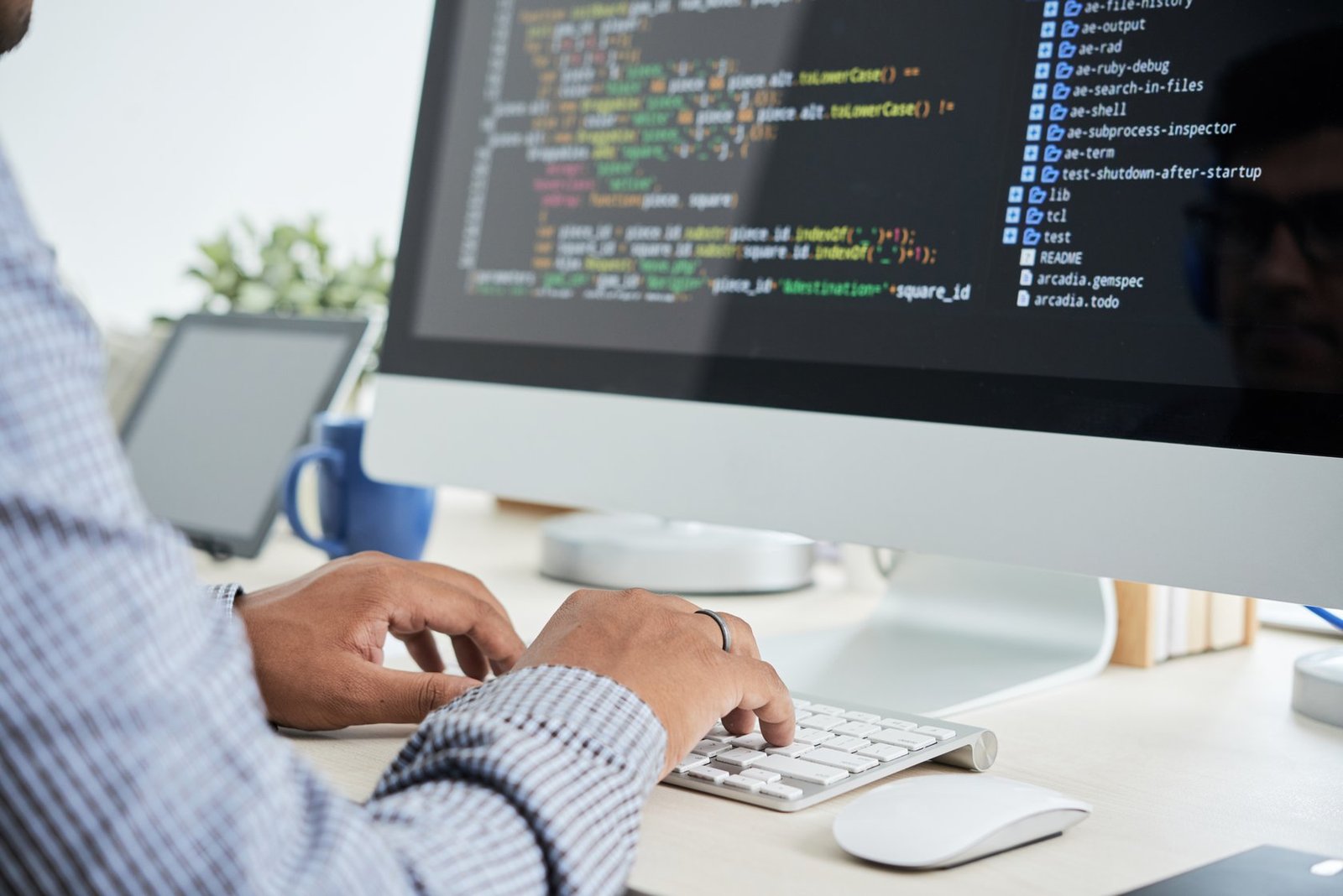 A web development specialist coding conversion-focused websites